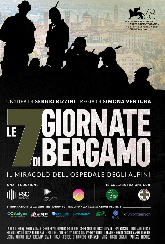 copertina docufilm Le 7 giornate di Bergamo, il miracolo dell'ospedale degli alpini